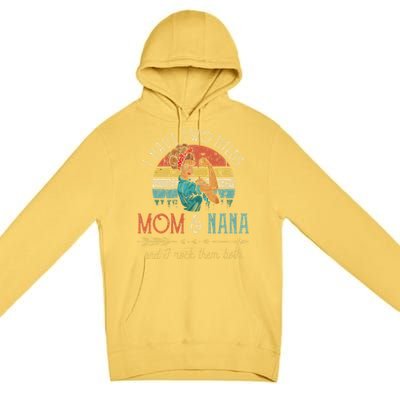 Womens I Have Two Titles Mom And Nana Floral Decoration Cute Premium Pullover Hoodie