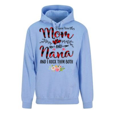 Womens I Have Two Titles Mom And Nana Flooral Decoration Unisex Surf Hoodie