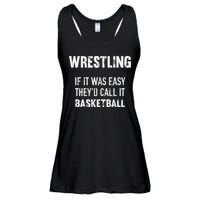 Wrestling If It Was Easy They'd Call It Basketball  Ladies Essential Flowy Tank