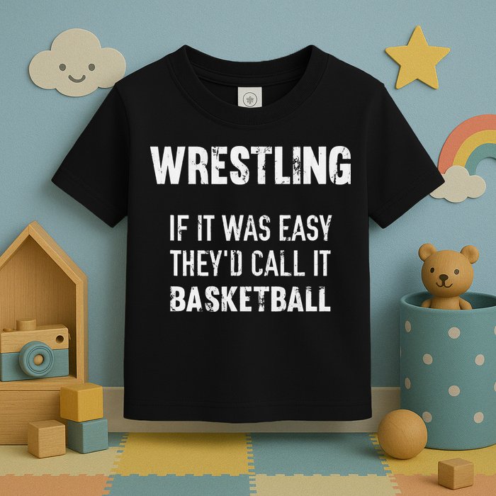 Wrestling If It Was Easy They'd Call It Basketball  Toddler T-Shirt