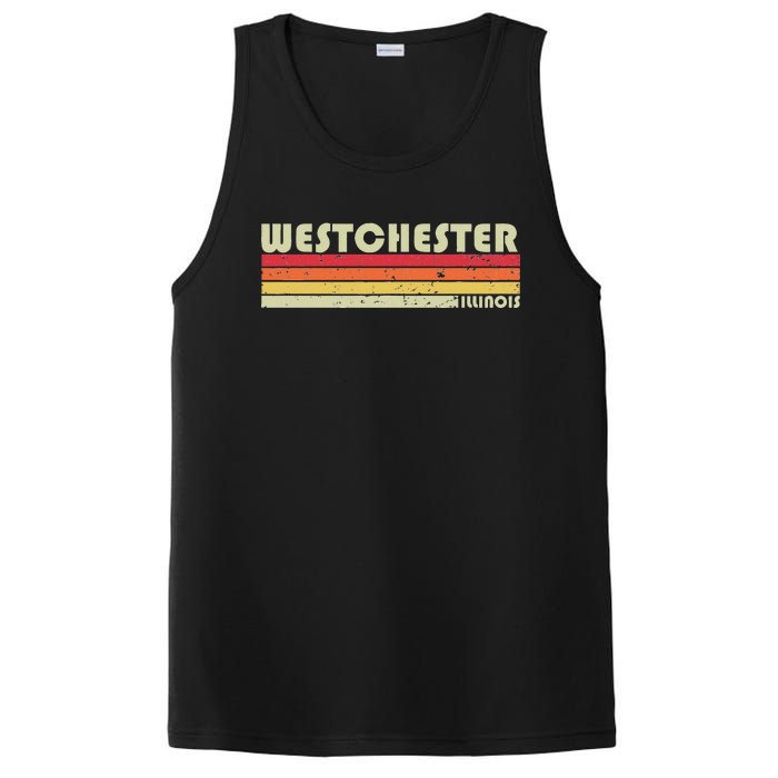 Westchester Il Illinois Funny City Home Roots Gift Retro 80s PosiCharge Competitor Tank