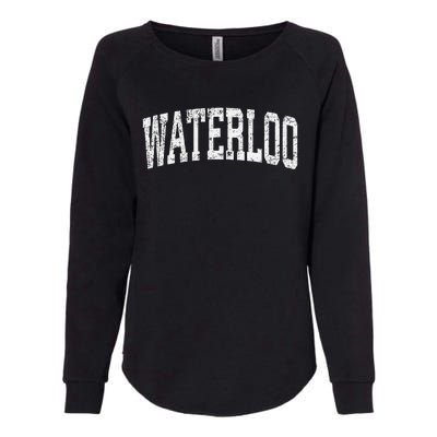 Waterloo Iowa Ia Vintage Athletic Sports Design Womens California Wash Sweatshirt