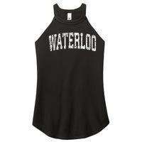 Waterloo Iowa Ia Vintage Athletic Sports Design Women’s Perfect Tri Rocker Tank