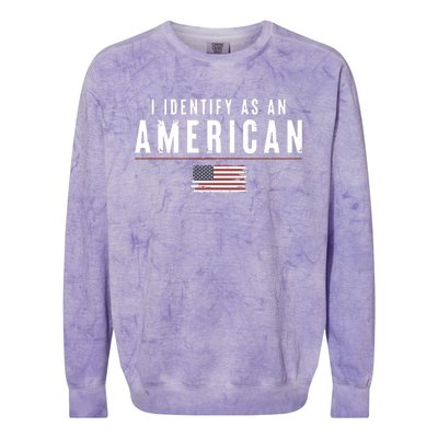 Women’S I Identify As An American Colorblast Crewneck Sweatshirt