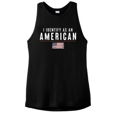 Women’S I Identify As An American Ladies PosiCharge Tri-Blend Wicking Tank