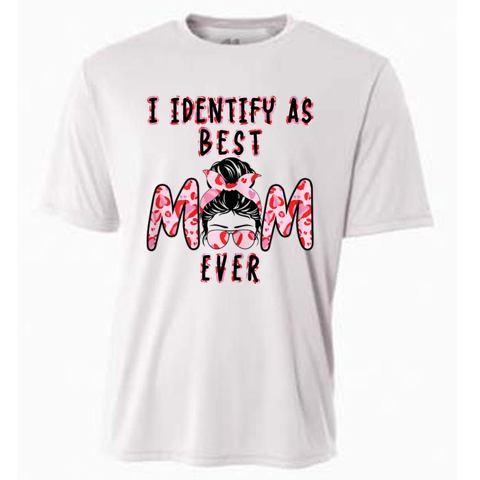 Womens I Identify As Best Mom Ever Gift For Womens Mothers Day Cooling Performance Crew T-Shirt