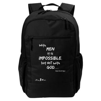 With It Impossible But Not With God Mark 1027 Christian Daily Commute Backpack