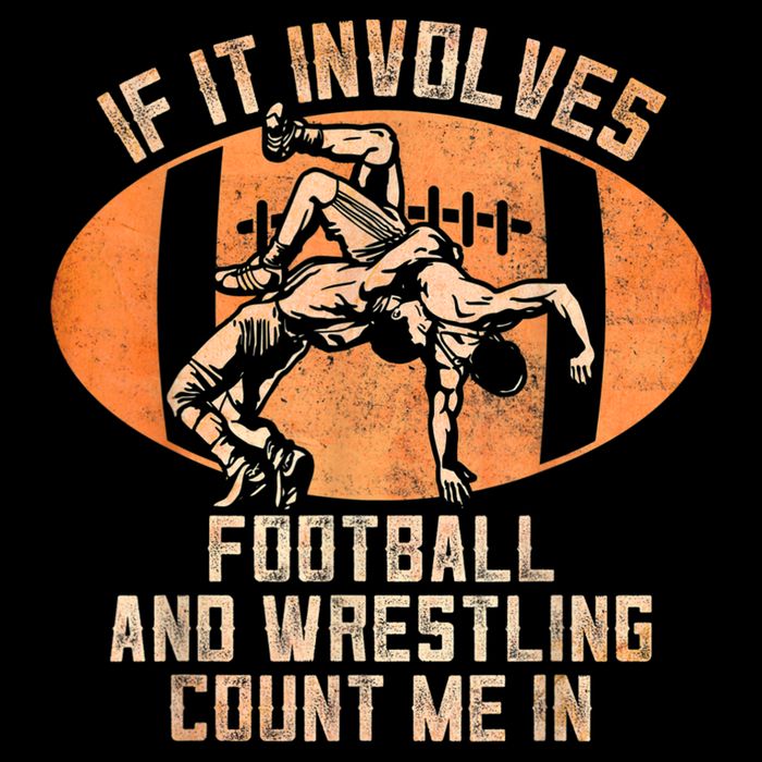 Wrestler If It Involves Football And Wrestling Count Me In Drawstring Bag