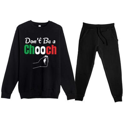 Words In Italian Chooch Italian Funny Italy Gift Premium Crewneck Sweatsuit Set