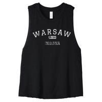 Warsaw Indiana IN Vintage Women's Racerback Cropped Tank