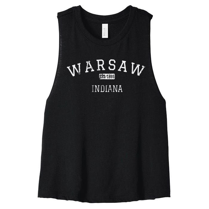 Warsaw Indiana IN Vintage Women's Racerback Cropped Tank