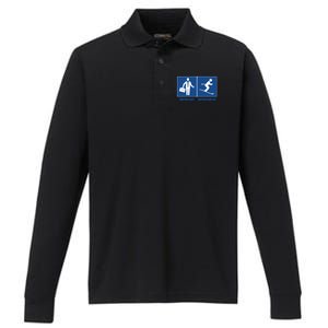 Work Is Important Skiing Is Importanter Cool Gift Performance Long Sleeve Polo