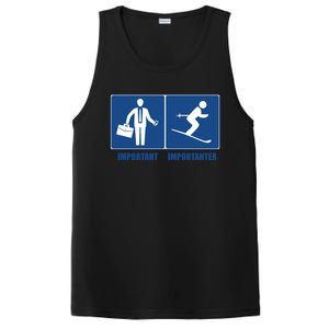 Work Is Important Skiing Is Importanter Cool Gift PosiCharge Competitor Tank