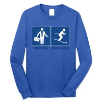 Work Is Important Skiing Is Importanter Cool Gift Long Sleeve Shirt