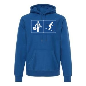 Work Is Important Skiing Is Importanter Cool Gift Premium Hoodie