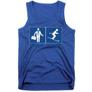 Work Is Important Skiing Is Importanter Cool Gift Tank Top