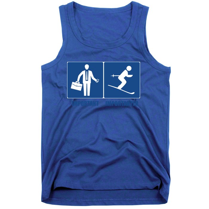 Work Is Important Skiing Is Importanter Cool Gift Tank Top