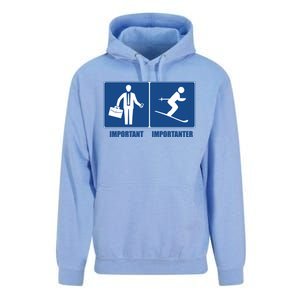 Work Is Important Skiing Is Importanter Cool Gift Unisex Surf Hoodie