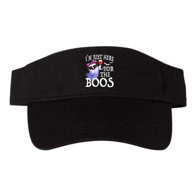 Women Im Just Here For The Boos Cute Halloween Ghost Wine Valucap Bio-Washed Visor