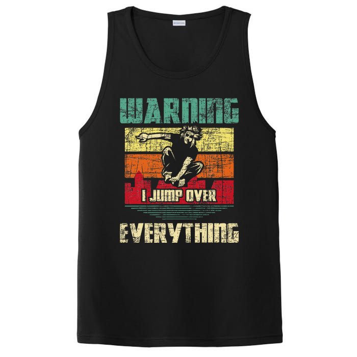 Warning I Jump Over Everything Parkour Enthusiast PosiCharge Competitor Tank