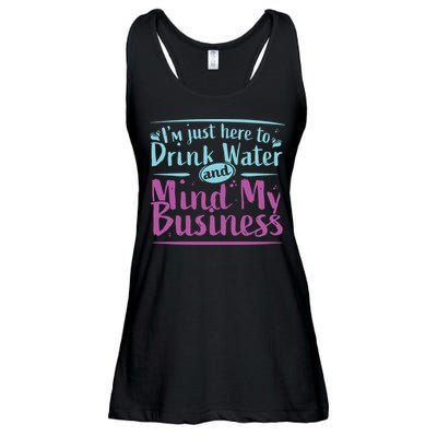 Womens Im Just Here To Drink Water And Mind My Business Soca Party Ladies Essential Flowy Tank