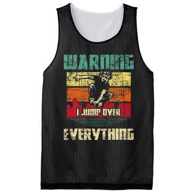 Warning I Jump Over Everything Parkour Enthusiast Mesh Reversible Basketball Jersey Tank