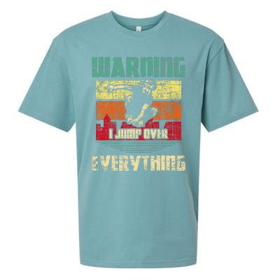 Warning I Jump Over Everything Parkour Enthusiast Sueded Cloud Jersey T-Shirt