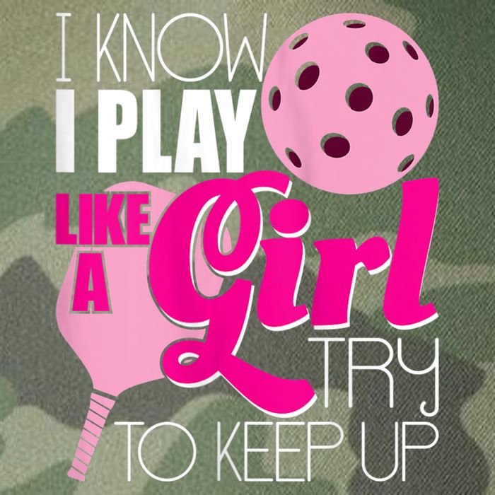 Womens I Know I Play Like A Try To Keep Up Paddleball Player Legacy Tie Dye Trucker Hat