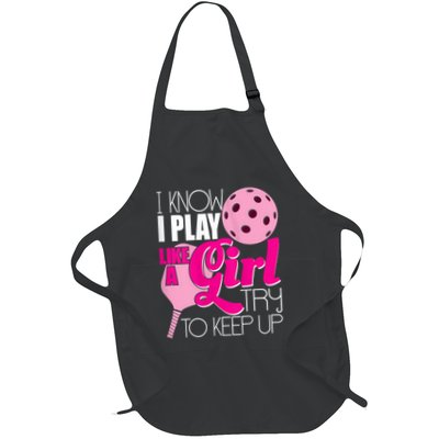 Womens I Know I Play Like A Try To Keep Up Paddleball Player Apron