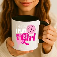 Womens I Know I Play Like A Try To Keep Up Paddleball Player Mug