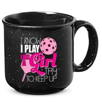 Womens I Know I Play Like A Try To Keep Up Paddleball Player 15oz Campfire Ceramic Mug