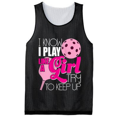 Womens I Know I Play Like A Try To Keep Up Paddleball Player Mesh Reversible Basketball Jersey Tank