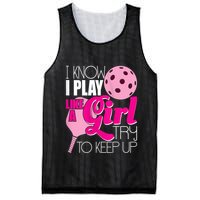 Womens I Know I Play Like A Try To Keep Up Paddleball Player Mesh Reversible Basketball Jersey Tank