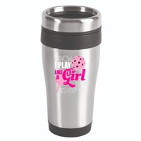 Womens I Know I Play Like A Try To Keep Up Paddleball Player 16oz Travel Tumbler