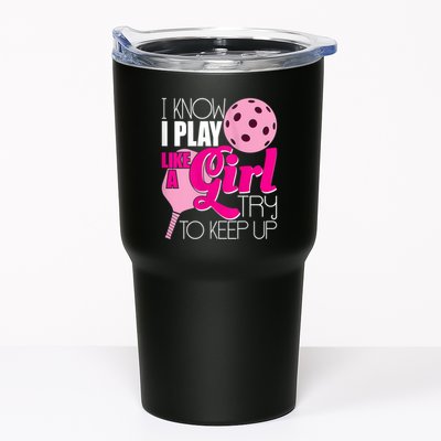 Womens I Know I Play Like A Try To Keep Up Paddleball Player Tumbler