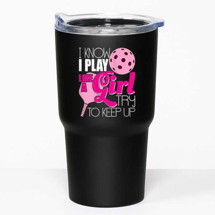 Womens I Know I Play Like A Try To Keep Up Paddleball Player Tumbler