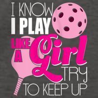 Womens I Know I Play Like A Try To Keep Up Paddleball Player Vector Backpack