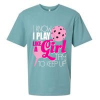 Womens I Know I Play Like A Try To Keep Up Paddleball Player Sueded Cloud Jersey T-Shirt