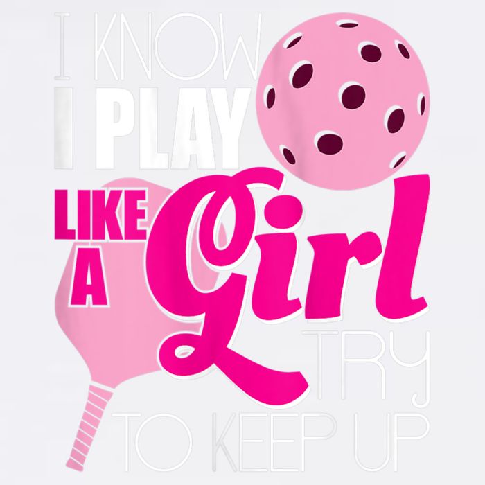Womens I Know I Play Like A Try To Keep Up Paddleball Player Garment-Dyed Sweatshirt