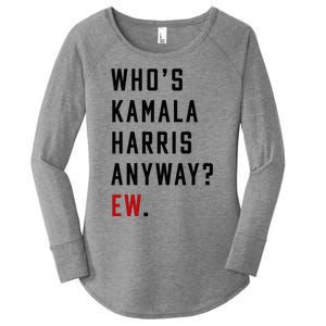 Who Is Kamala Harris Anyway Women's Perfect Tri Tunic Long Sleeve Shirt