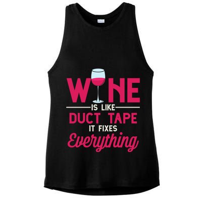 Wine Is Like Duct Tape It Fixes Everything Funny Ing Funny Gift Ladies PosiCharge Tri-Blend Wicking Tank
