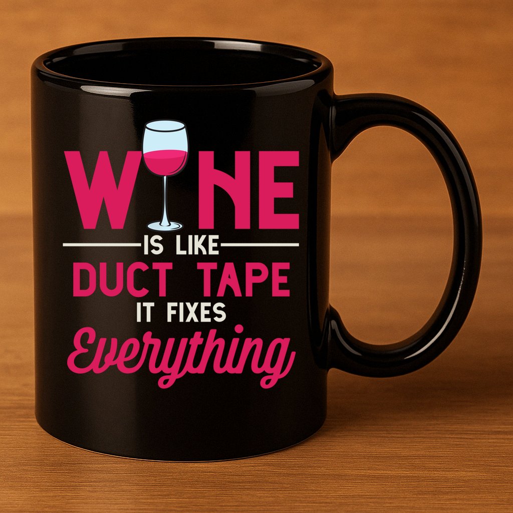 Wine Is Like Duct Tape It Fixes Everything Funny Ing Funny Gift 11oz C Handle Ceramic Mug