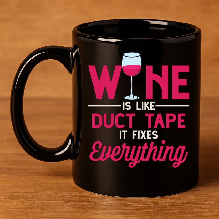 Wine Is Like Duct Tape It Fixes Everything Funny Ing Funny Gift 11oz C Handle Ceramic Mug