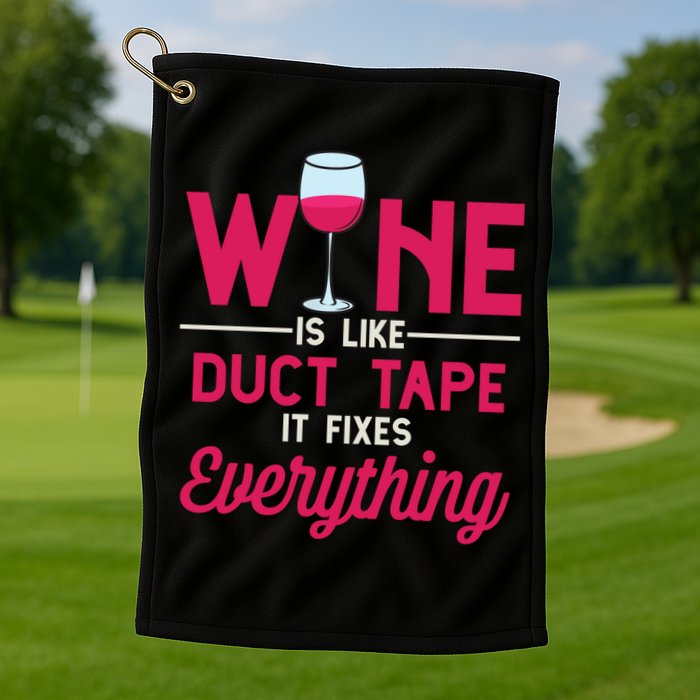 Wine Is Like Duct Tape It Fixes Everything Funny Ing Funny Gift Golf Towel