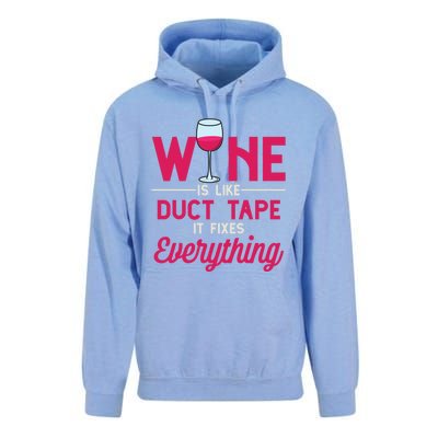 Wine Is Like Duct Tape It Fixes Everything Funny Ing Funny Gift Unisex Surf Hoodie