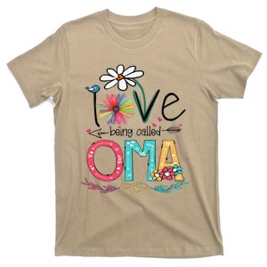 Womens I Love Being Called Oma Sunflower Mother's Day T-Shirt