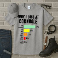 Why I Lose At Cornhole My Teammate 51% The Bags 25% Tall T-Shirt