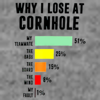 Why I Lose At Cornhole My Teammate 51% The Bags 25% Tall T-Shirt