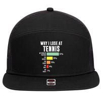 Why I Lose At Tennis Funny Tennis Player 7 Panel Mesh Trucker Snapback Hat