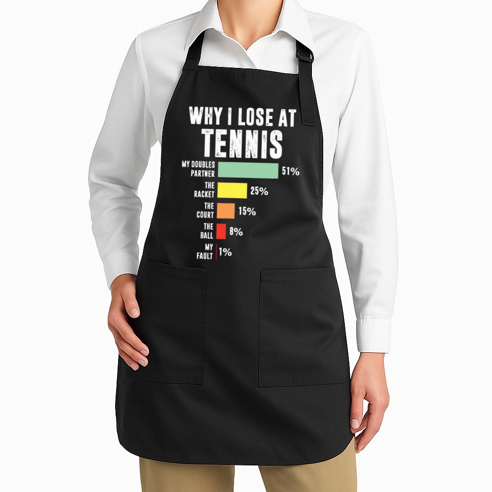 Why I Lose At Tennis Funny Tennis Player Apron
